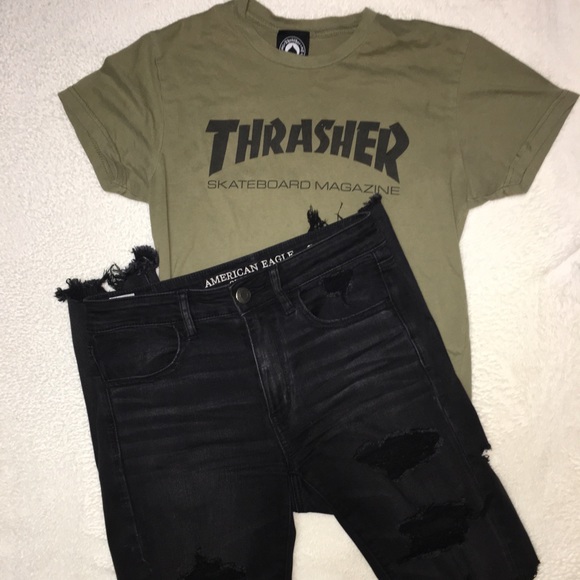 Olive green thrasher tee - Picture 1 of 3